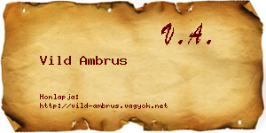 Vild Ambrus névjegykártya